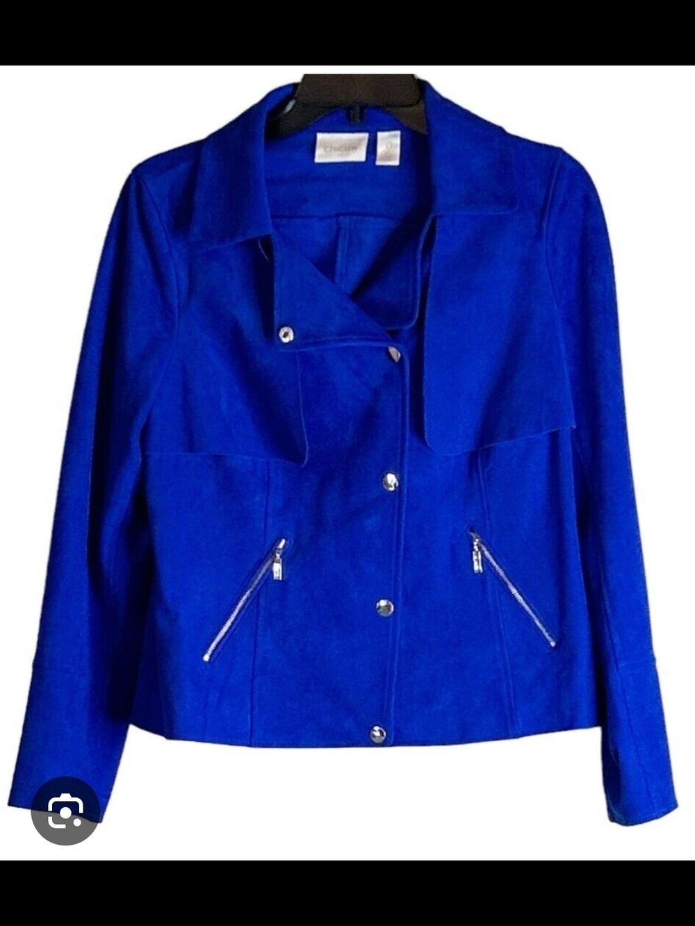 Chico's Cobalt Blue Suede Moto Jacket